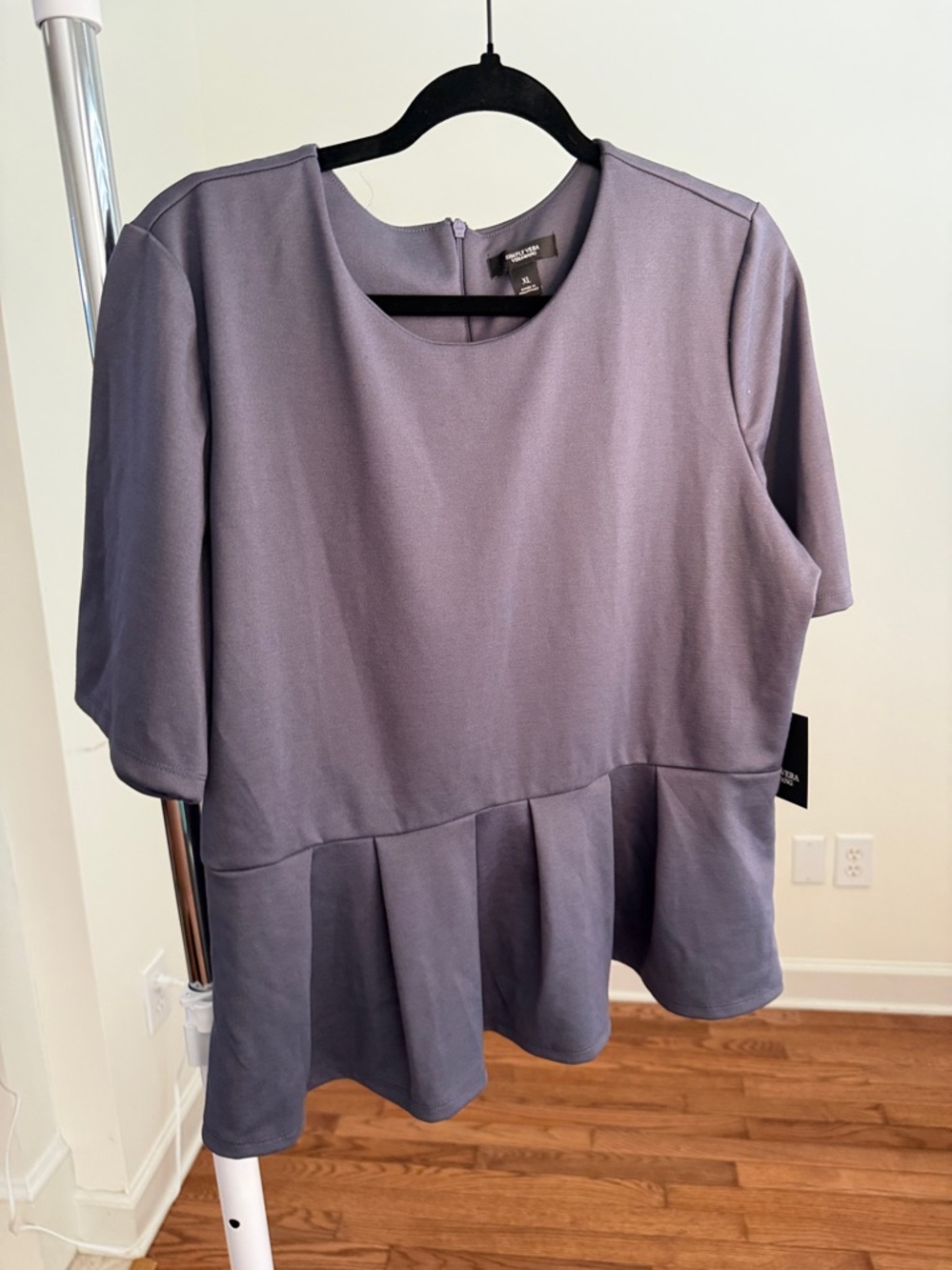 Simply Vera Vera Wang Peplum Blue Blouse New with Tags XL